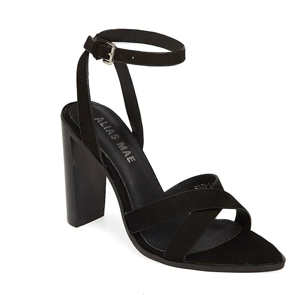 Alias Mae Sonny Leather Block Heel Sandals Black